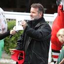 Stable representative Joseph Zoppi with the barrier draw number for Happy Zero in the Stradbroke Hcp Stable representative Joseph Zoppi with the barrier draw number for Happy Zero in the Stradbroke Hcp
